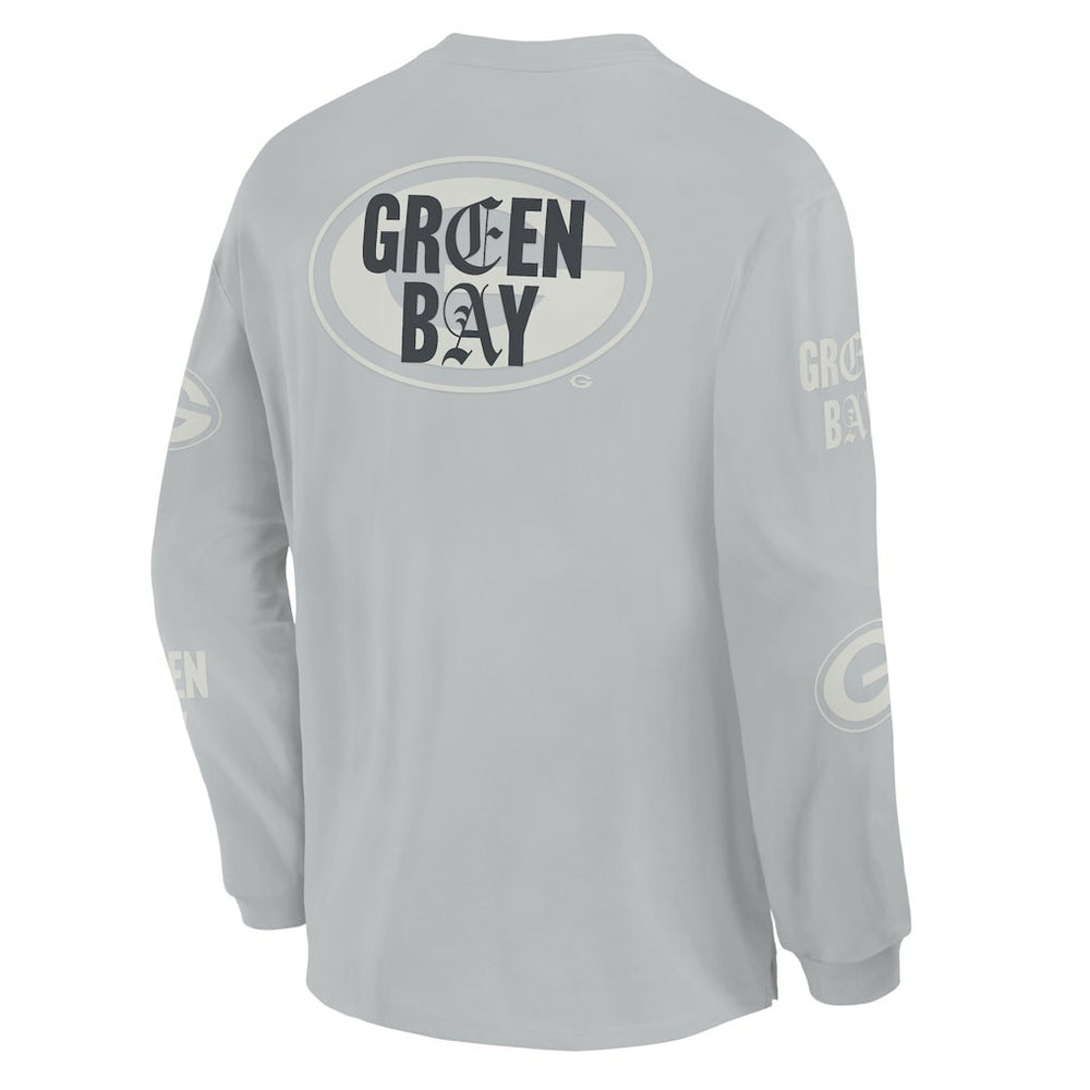 Green Bay Packers Oversized Type Play Long Sleeve T-Shirt - Gray on sale