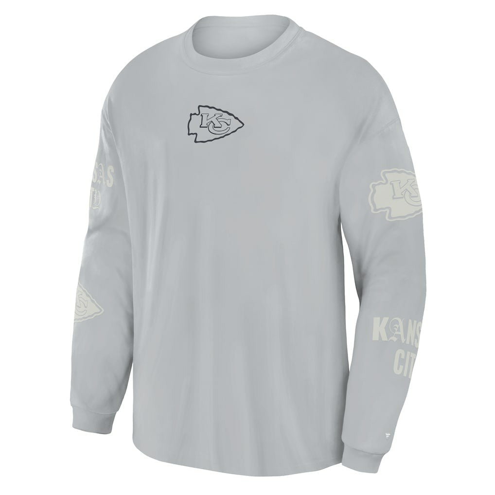 Kansas City Chiefs Oversized Type Play Long Sleeve T-Shirt - Gray outlet