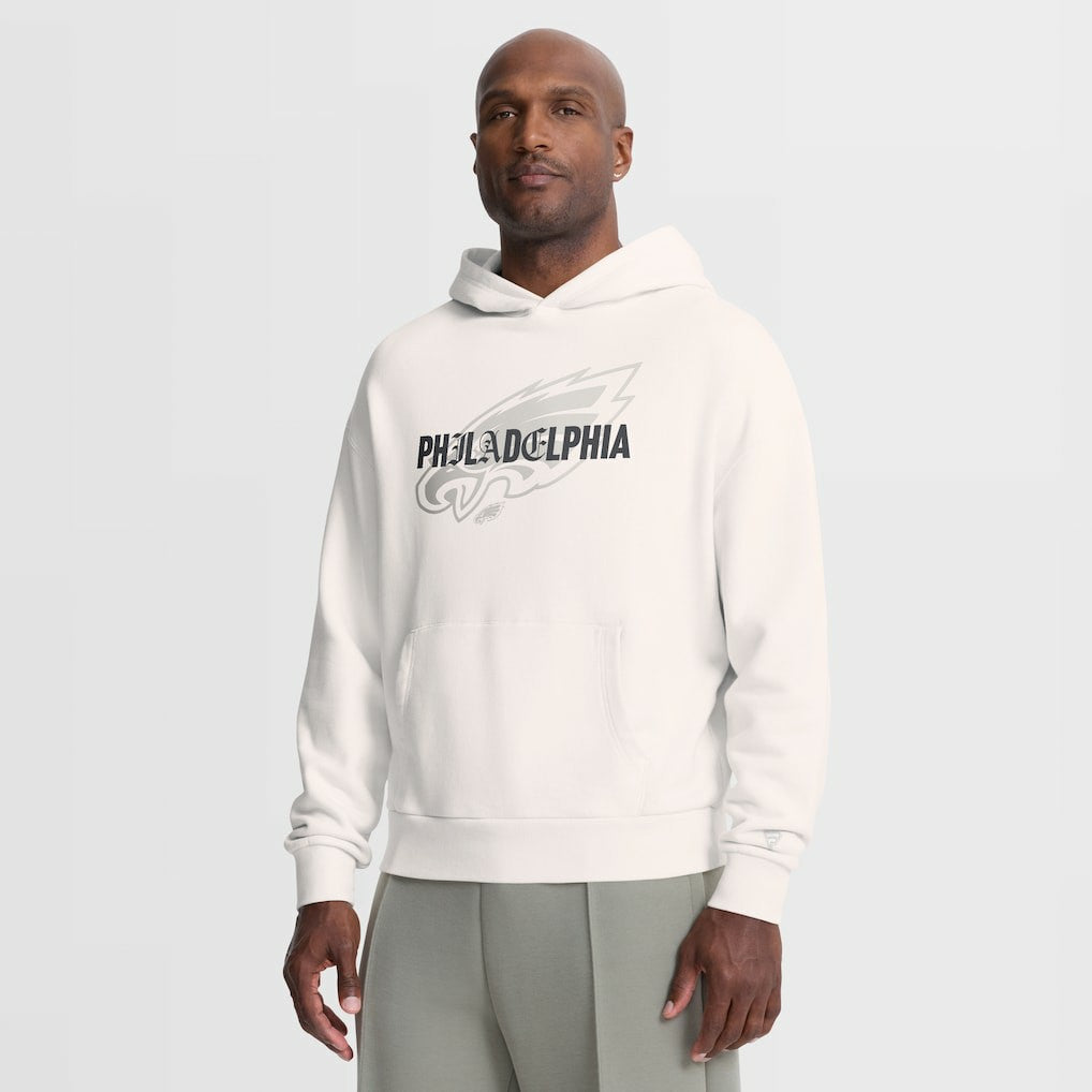 Philadelphia Eagles Oversized Type Play Location Hoodie - Cream discount