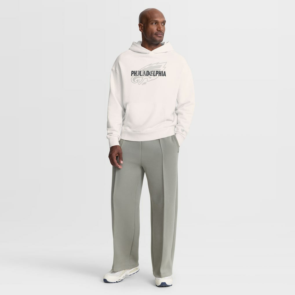 Philadelphia Eagles Oversized Type Play Location Hoodie - Cream discount