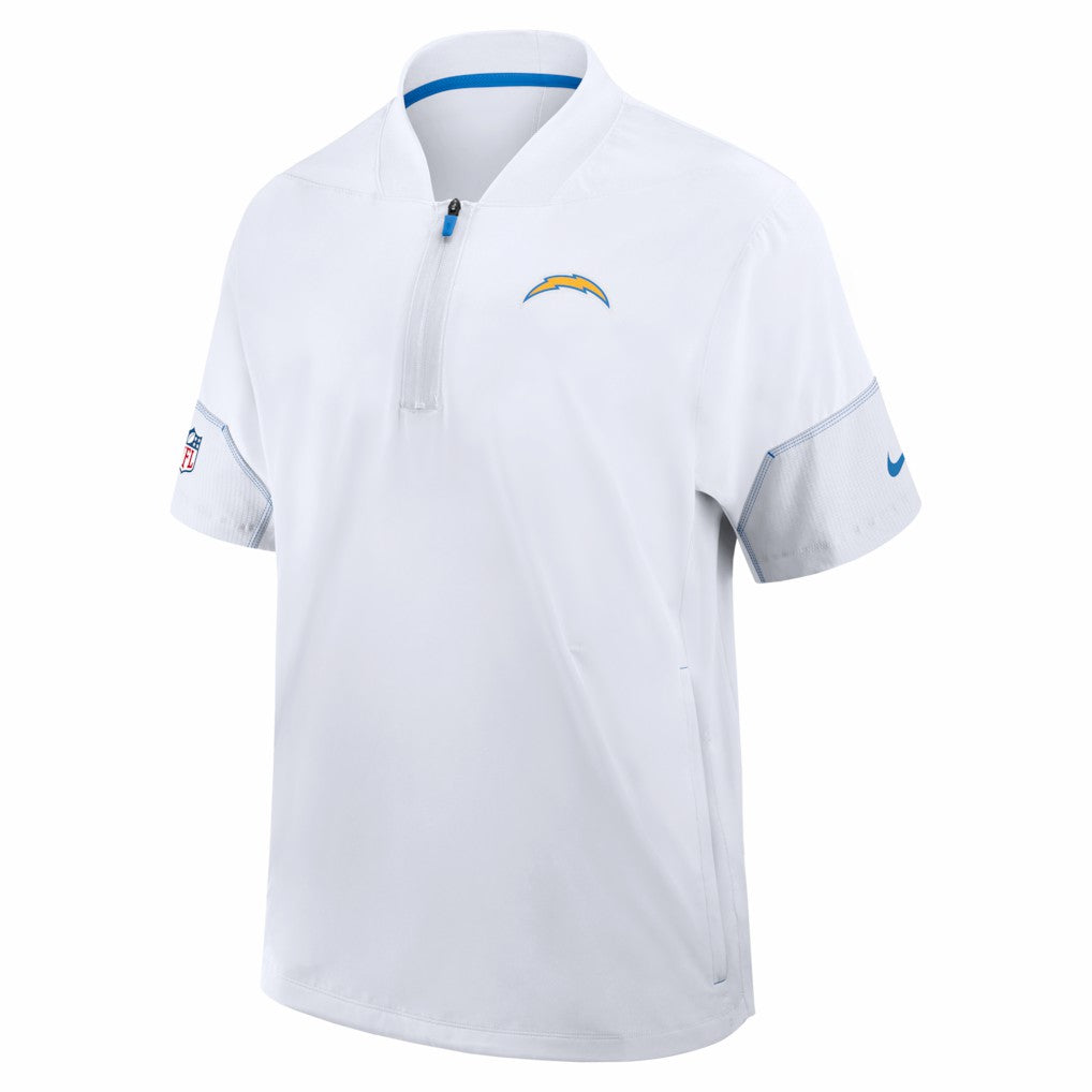 Los Angeles Chargers Sideline Short Sleeve Quarter-Zip Coach Jacket - White outlet