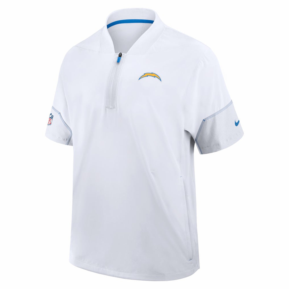 Los Angeles Chargers Sideline Short Sleeve Quarter-Zip Coach Jacket - White outlet