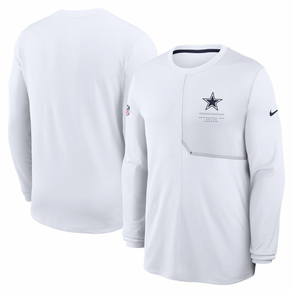 Dallas Cowboys Sideline Coach UV Dri-FIT Long Sleeve Shirt - White outlet