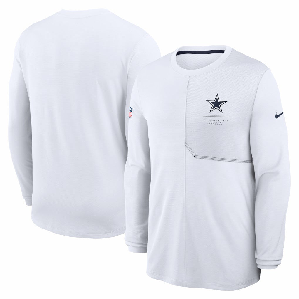 Dallas Cowboys Sideline Coach UV Dri-FIT Long Sleeve Shirt - White outlet