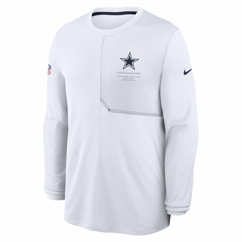 Dallas Cowboys Sideline Coach UV Dri-FIT Long Sleeve Shirt - White outlet
