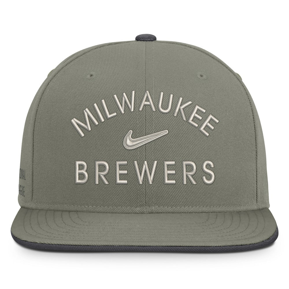 Milwaukee Brewers Pro Dri-FIT Snapback Hat Olive
