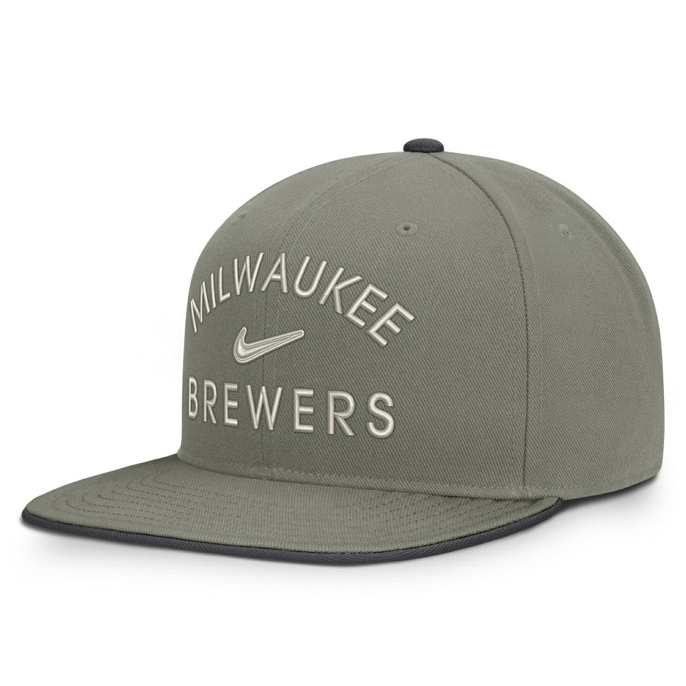 Milwaukee Brewers Pro Dri-FIT Snapback Hat Olive