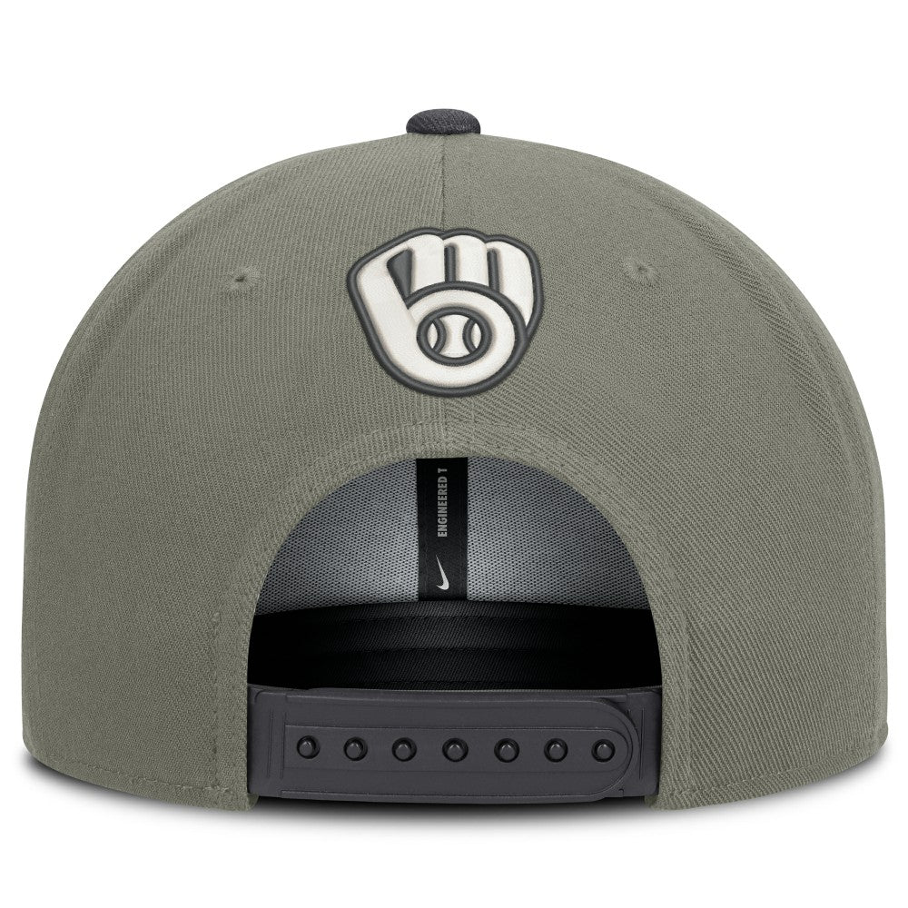 Milwaukee Brewers Pro Dri-FIT Snapback Hat Olive