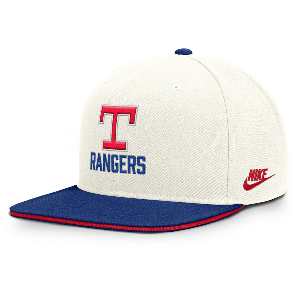 Texas Rangers Cooperstown Pro Dri-FIT Snapback Hat Cream/Royal