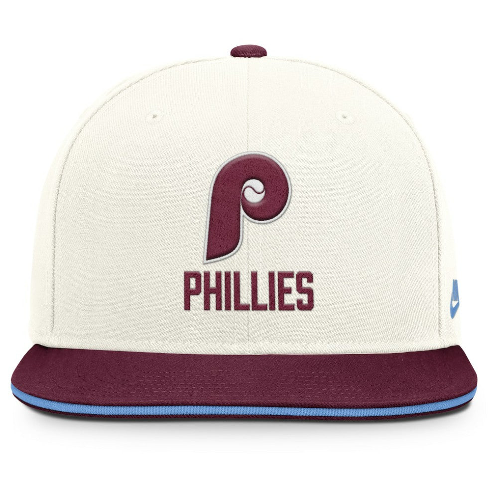 Philadelphia Phillies Cooperstown Pro Dri-FIT Snapback Hat Cream/Burgundy