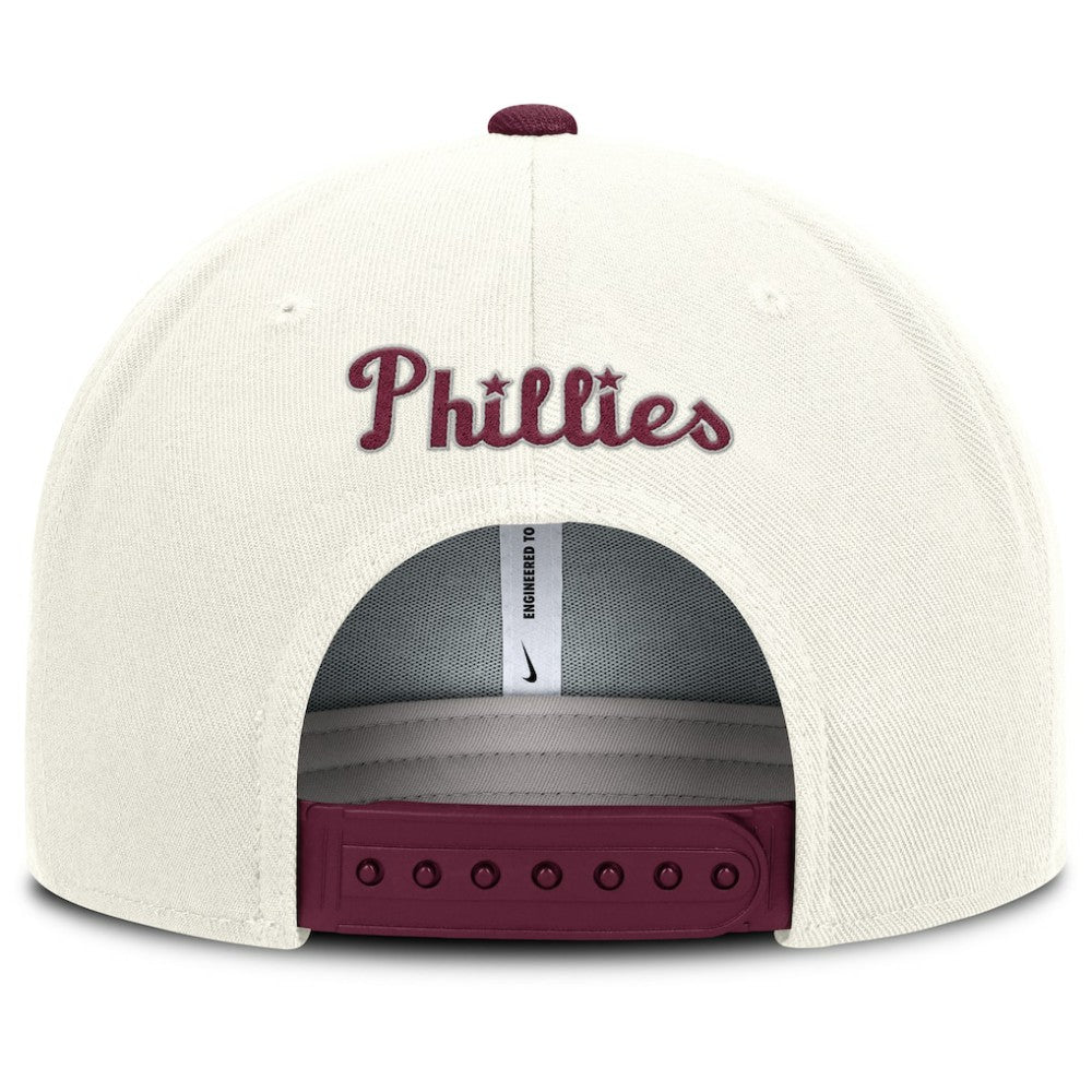 Philadelphia Phillies Cooperstown Pro Dri-FIT Snapback Hat Cream/Burgundy