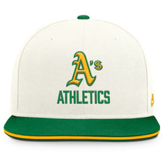 Athletics Cooperstown Pro Dri-FIT Snapback Hat Cream/Green