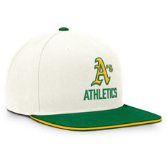 Athletics Cooperstown Pro Dri-FIT Snapback Hat Cream/Green