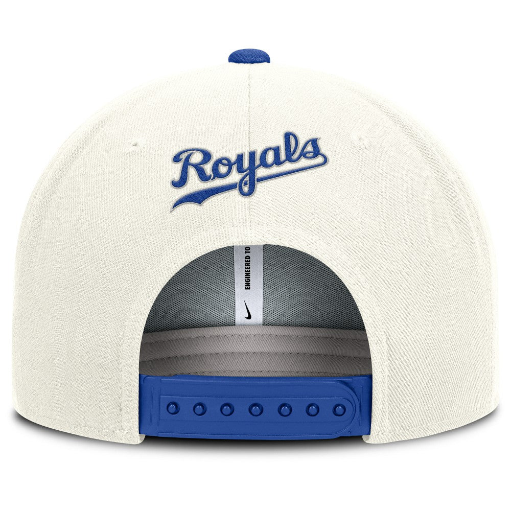 Kansas City Royals Cooperstown Pro Dri-FIT Snapback Hat Cream/Royal
