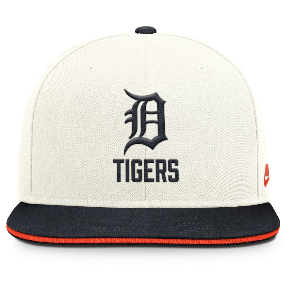 Detroit Tigers Cooperstown Pro Dri-FIT Snapback Hat Cream/Navy