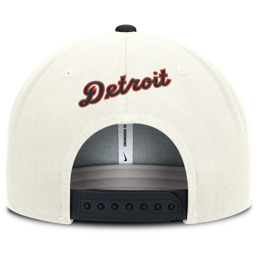 Detroit Tigers Cooperstown Pro Dri-FIT Snapback Hat Cream/Navy