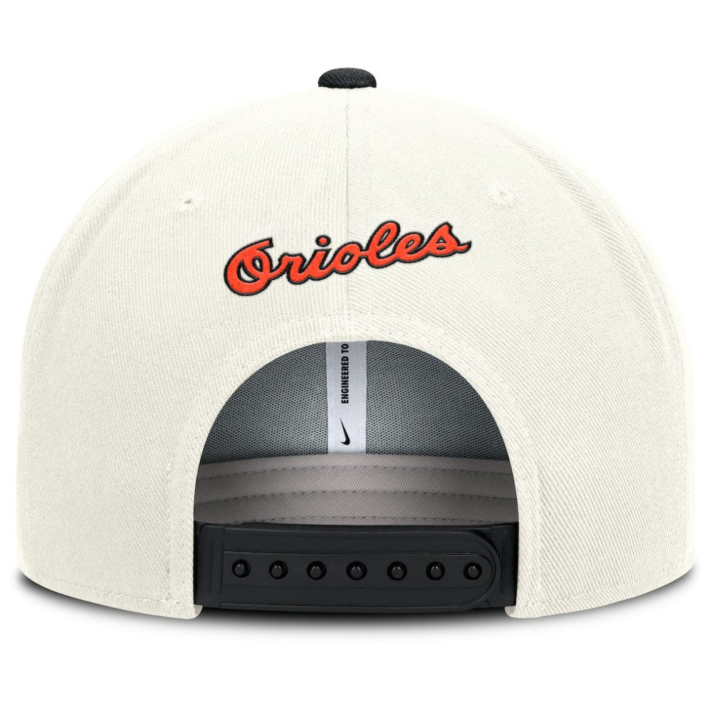 Baltimore Orioles Cooperstown Pro Dri-FIT Snapback Hat Cream/Black