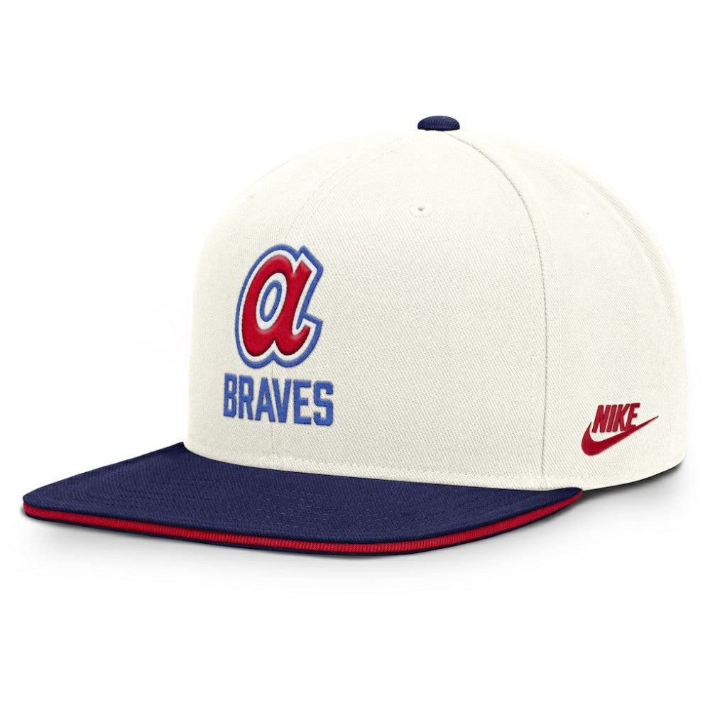 Atlanta Braves Cooperstown Pro Dri-FIT Snapback Hat Cream/Royal