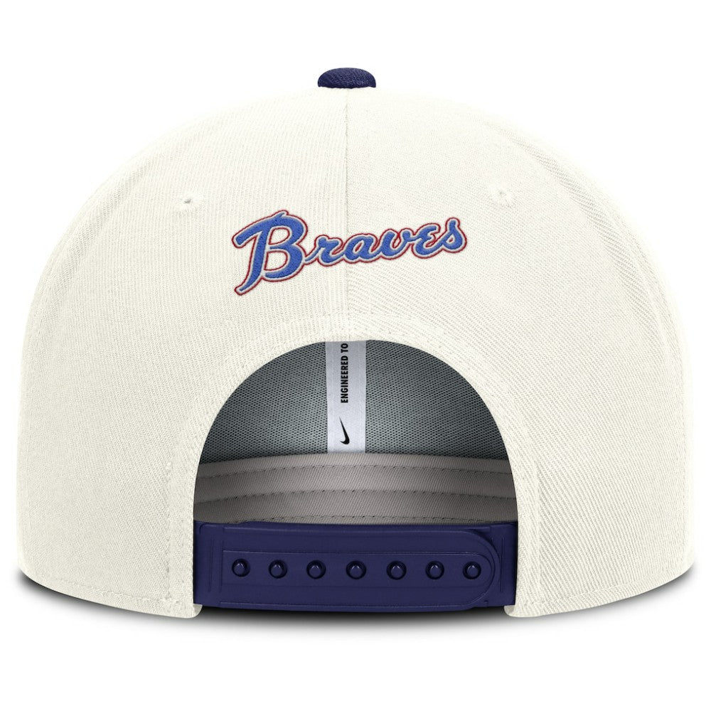 Atlanta Braves Cooperstown Pro Dri-FIT Snapback Hat Cream/Royal