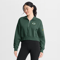 Green Bay Packers Women's Phoenix Fleece Quarter-Zip Sweatshirt - Green outlet