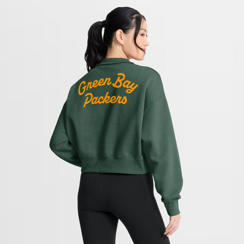 Green Bay Packers Women's Phoenix Fleece Quarter-Zip Sweatshirt - Green outlet