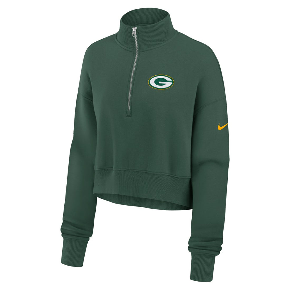 Green Bay Packers Women's Phoenix Fleece Quarter-Zip Sweatshirt - Green outlet