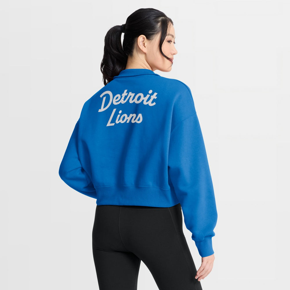 Detroit Lions Women's Phoenix Fleece Quarter-Zip Sweatshirt - Blue discount