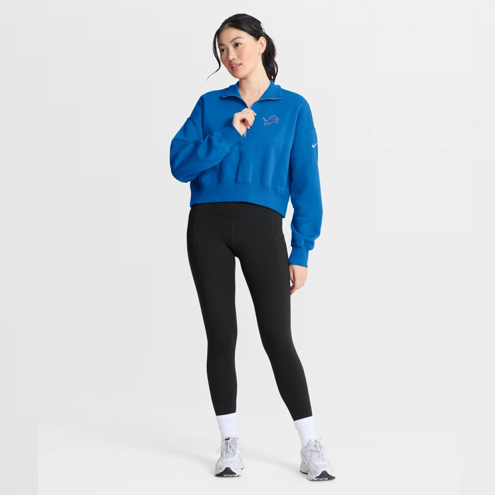 Detroit Lions Women's Phoenix Fleece Quarter-Zip Sweatshirt - Blue discount