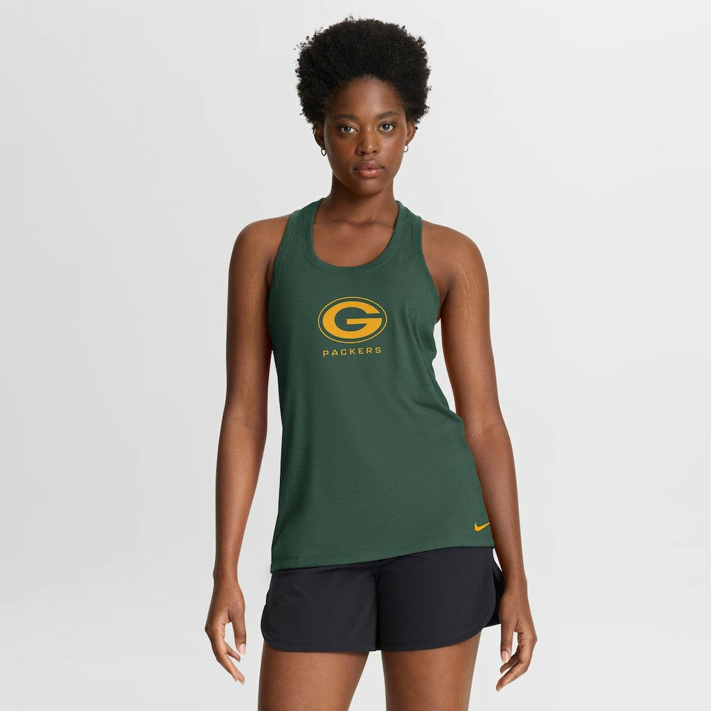 Green Bay Packers Women's Hurry Up Tri-Blend Dri-FIT Tank Top - Green outlet