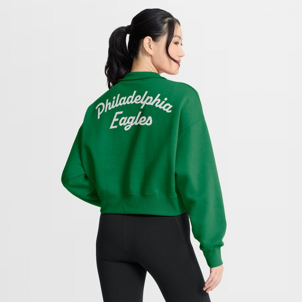 Philadelphia Eagles Women's Phoenix Fleece Quarter-Zip Sweatshirt - Kelly Green sale