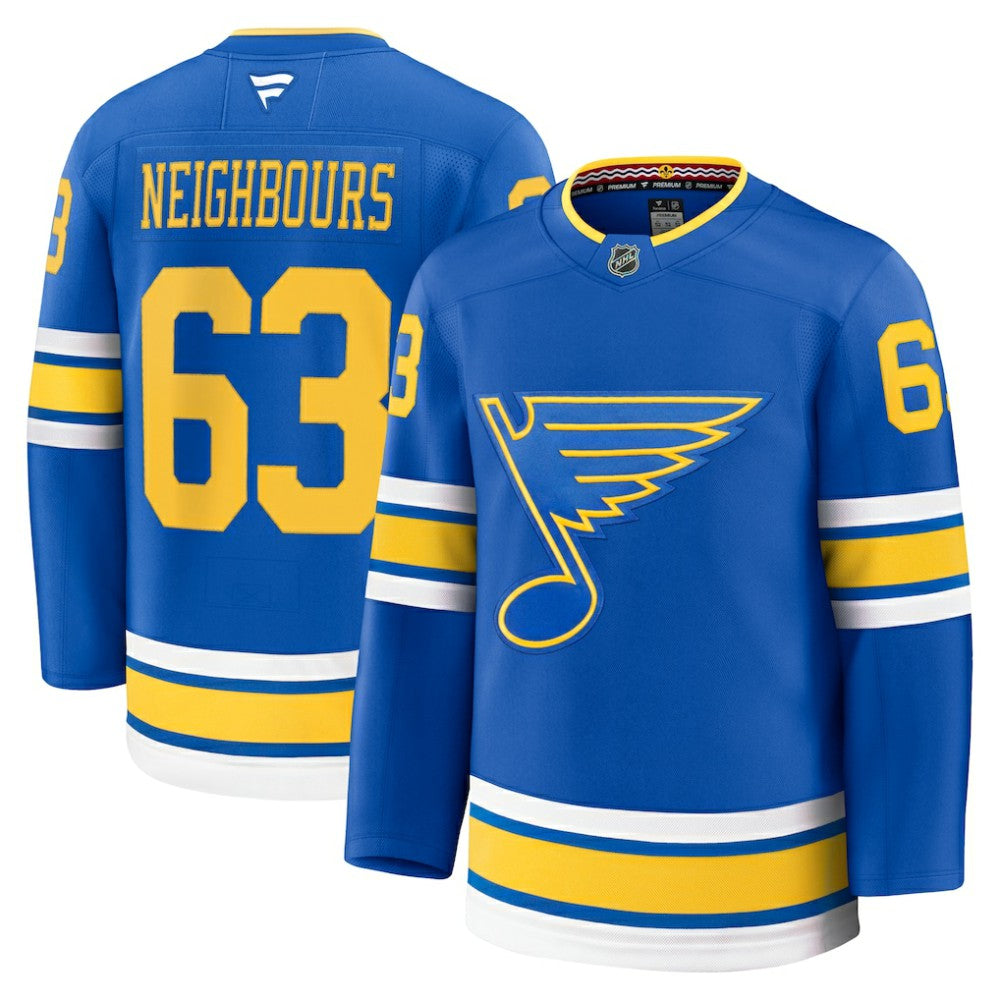 Jake Neighbours St. Louis Blues Fanatics Home Premium Jersey - Blue Jerseys