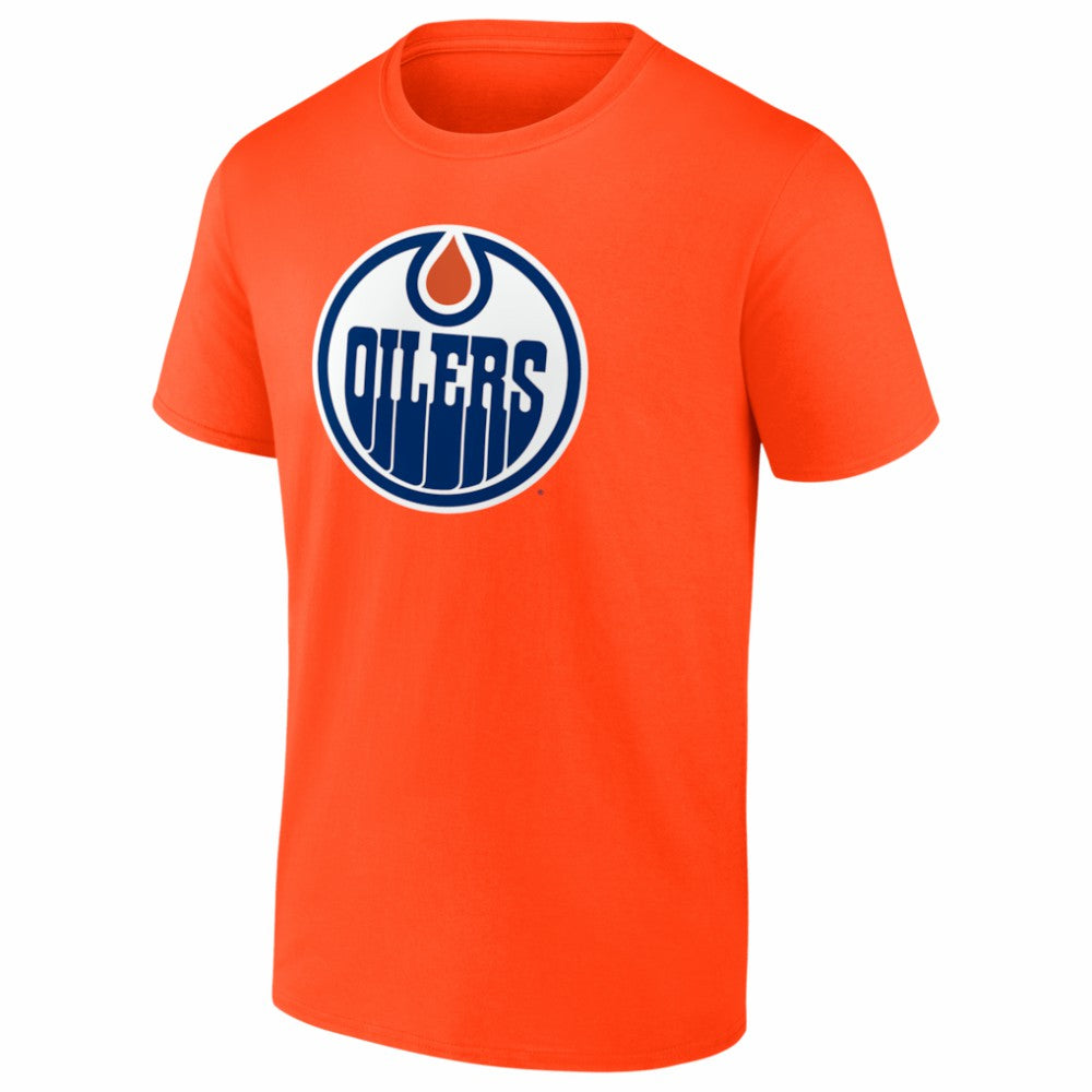 Edmonton Oilers Logo Athletic Essential T-Shirt - Orange T-shirts