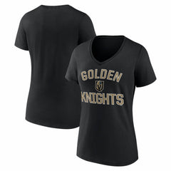 Vegas Golden Knights Logo Athletic Women's Arch Victory V-Neck T-Shirt - Black T-shirts