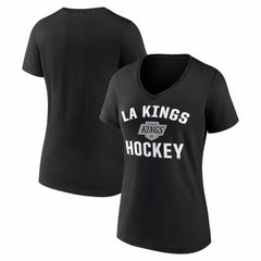 Los Angeles Kings Logo Athletic Women's Arch Victory V-Neck T-Shirt - Black T-shirts