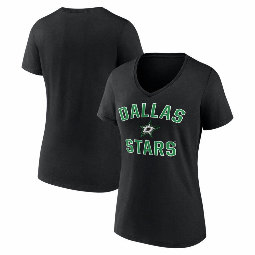 Dallas Stars Logo Athletic Women's Arch Victory V-Neck T-Shirt - Black T-shirts