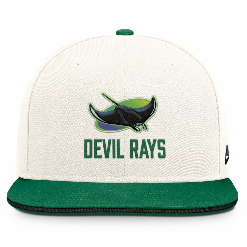 Tampa Bay Rays Cooperstown Pro Dri-FIT Snapback Hat Cream/Green