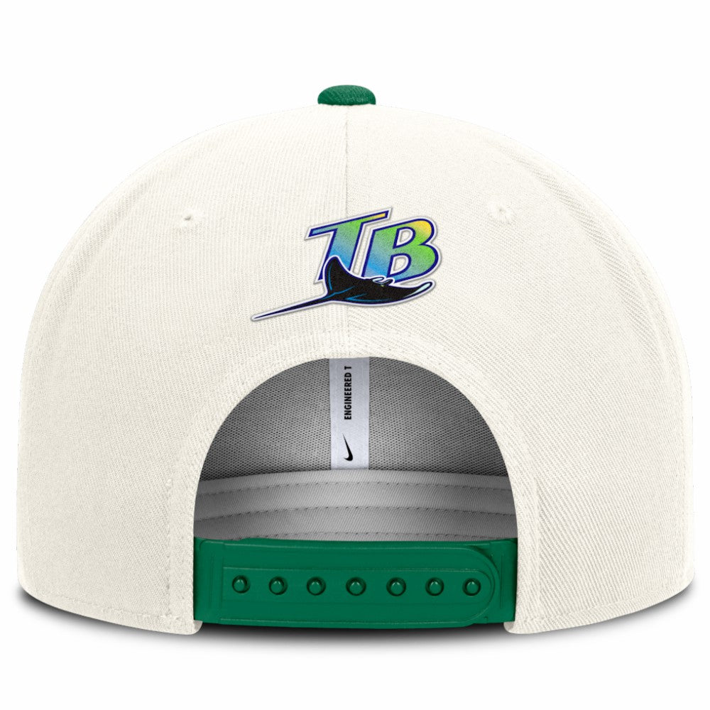 Tampa Bay Rays Cooperstown Pro Dri-FIT Snapback Hat Cream/Green