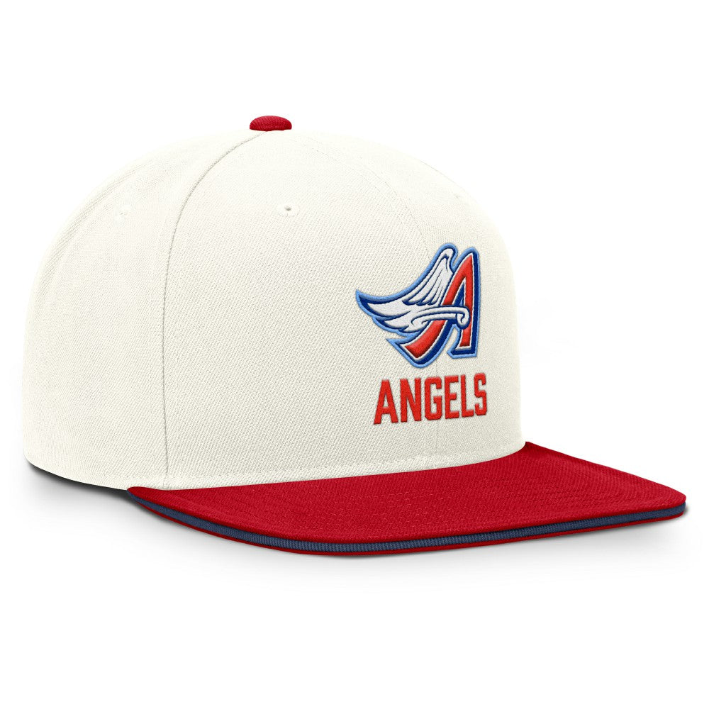Los Angeles Angels Cooperstown Pro Dri-FIT Snapback Hat Cream/Red