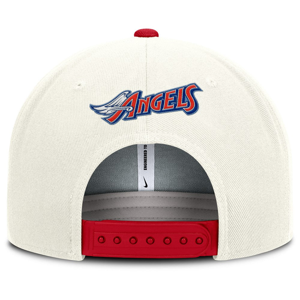 Los Angeles Angels Cooperstown Pro Dri-FIT Snapback Hat Cream/Red