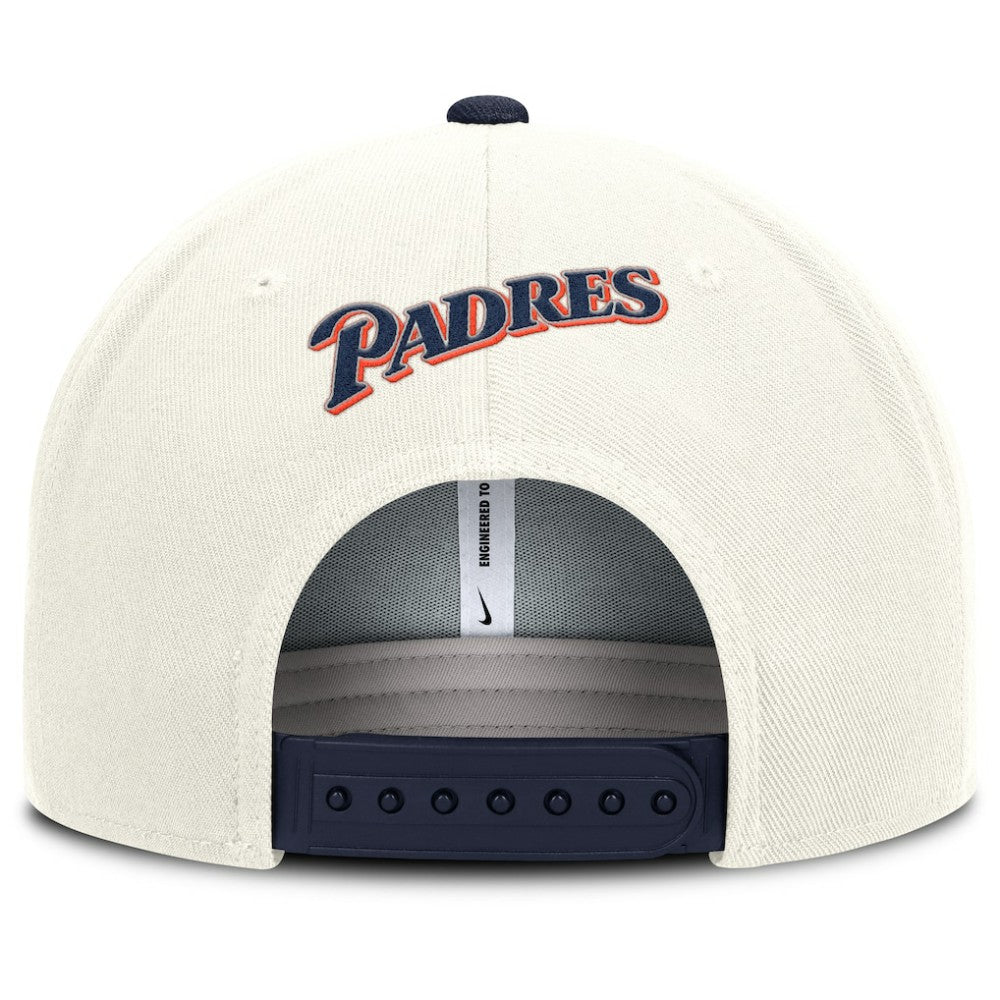 San Diego Padres Cooperstown Pro Dri-FIT Snapback Hat Cream/Navy
