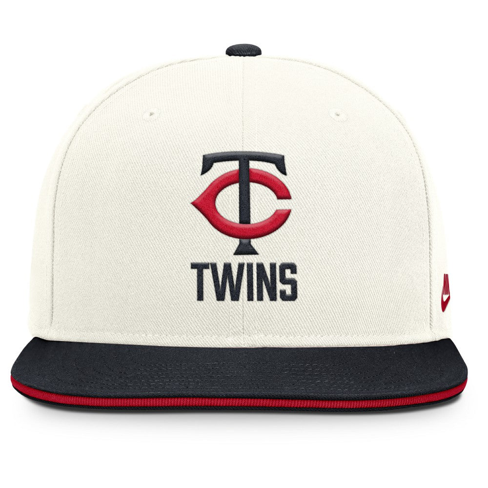 Minnesota Twins Cooperstown Pro Dri-FIT Snapback Hat Cream/Navy
