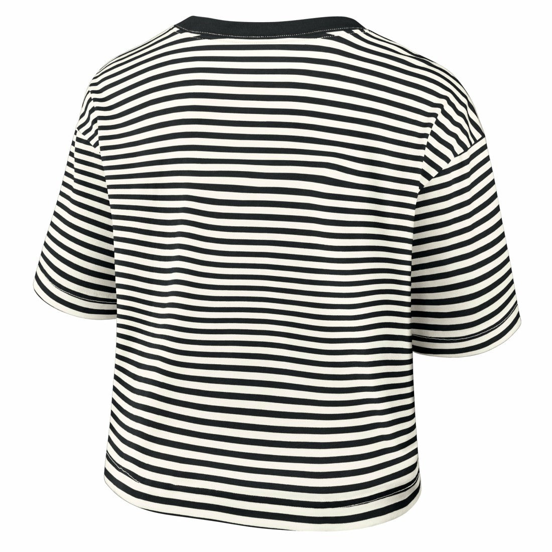 Detroit Lions Women's Striped Cropped T-Shirt - Black/Cream on sale
