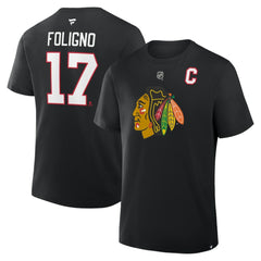 Nick Foligno Chicago Blackhawks Fanatics Authentic Stack Name & Number T-Shirt - Black T-shirts