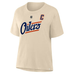 Connor McDavid Edmonton Oilers Fanatics Women's Alternate Name & Number T-Shirt - Beige T-shirts