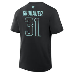 Philipp Grubauer Seattle Kraken Fanatics Authentic Stack Name & Number T-Shirt - Black T-shirts