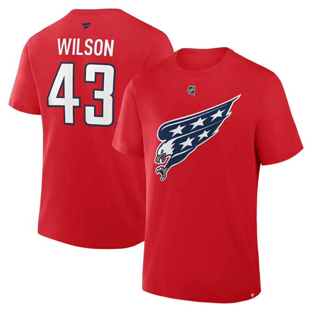 Tom Wilson Washington Capitals Fanatics Authentic Stack Name & Number T-Shirt - Red T-shirts