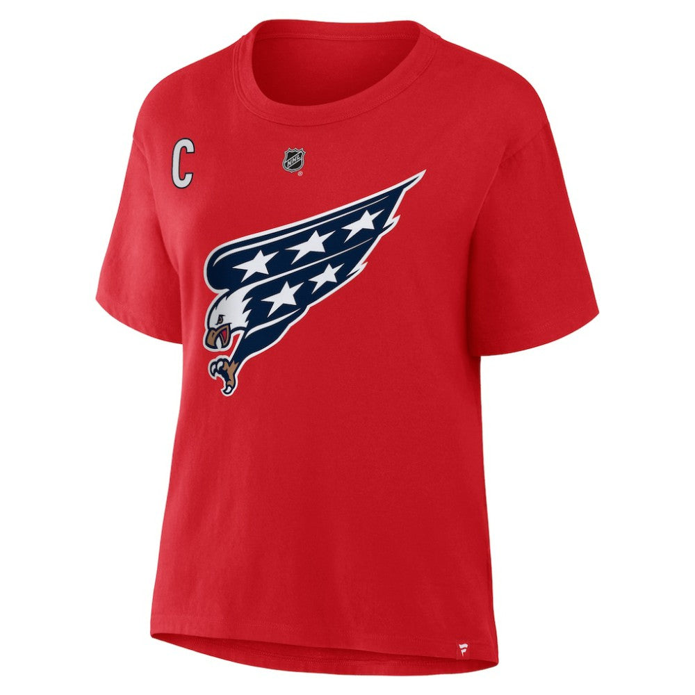 Alexander Ovechkin Washington Capitals Fanatics Women's Authentic Stack Name & Number T-Shirt - Red T-shirts