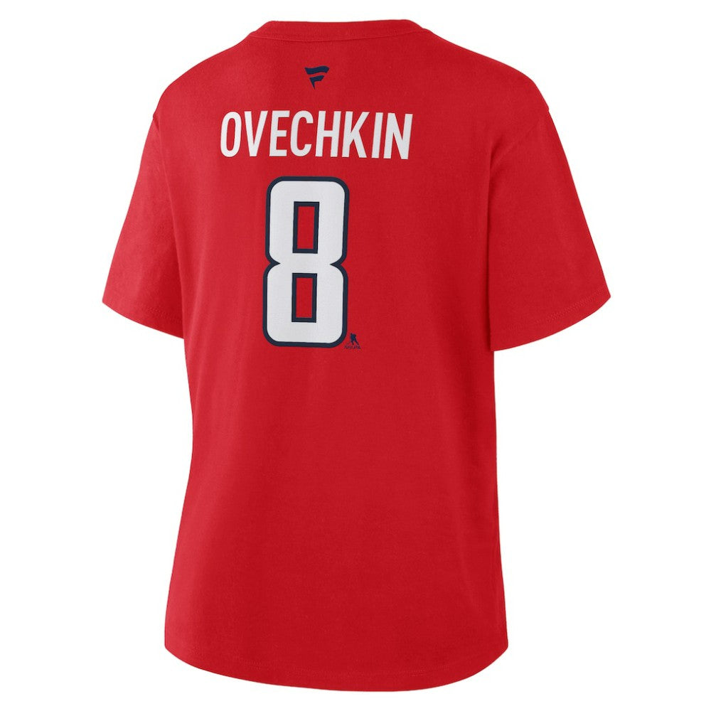 Alexander Ovechkin Washington Capitals Fanatics Women's Authentic Stack Name & Number T-Shirt - Red T-shirts