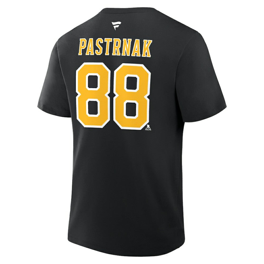 David Pastrnak Boston Bruins Fanatics Authentic Stack Name & Number T-Shirt - Black T-shirts