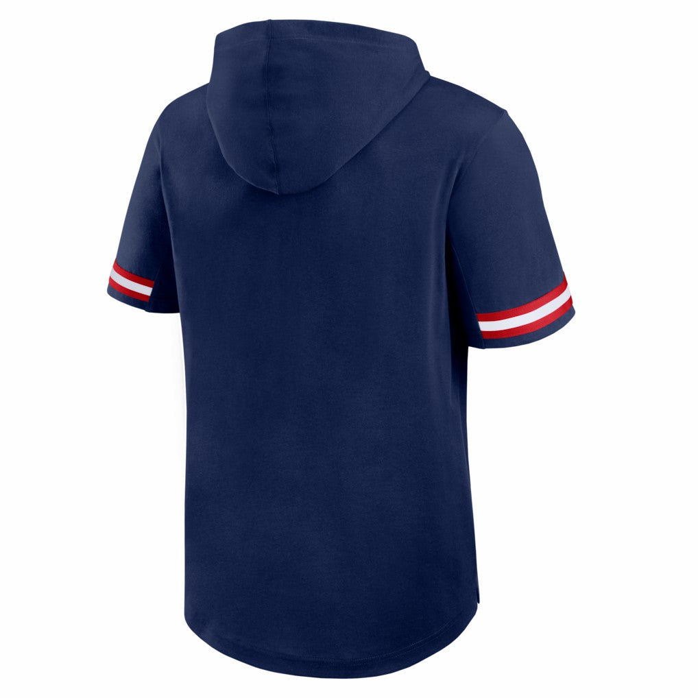 New England Patriots Optimal Play Short Sleeve Hooded T-Shirt - Navy on sale
